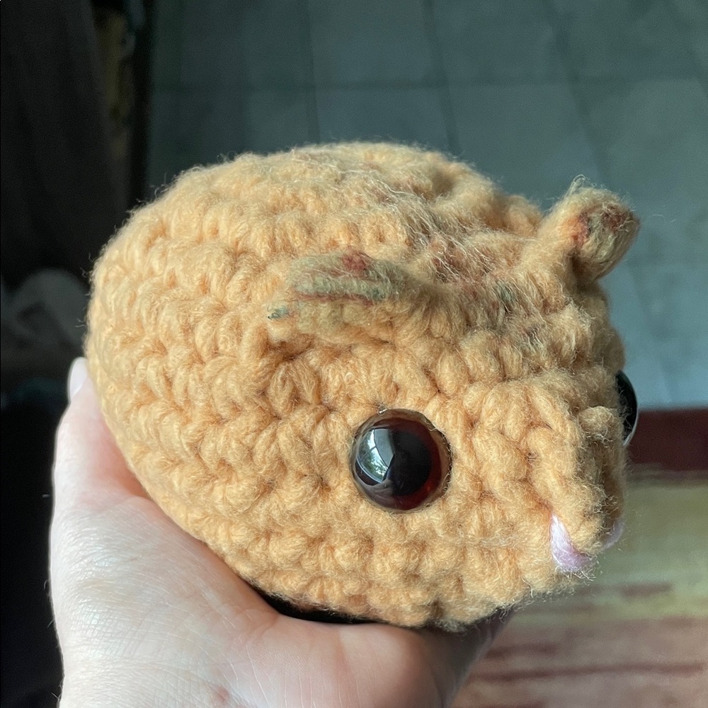 Boo - Cute crochet hamster - new handmade soft plush toy